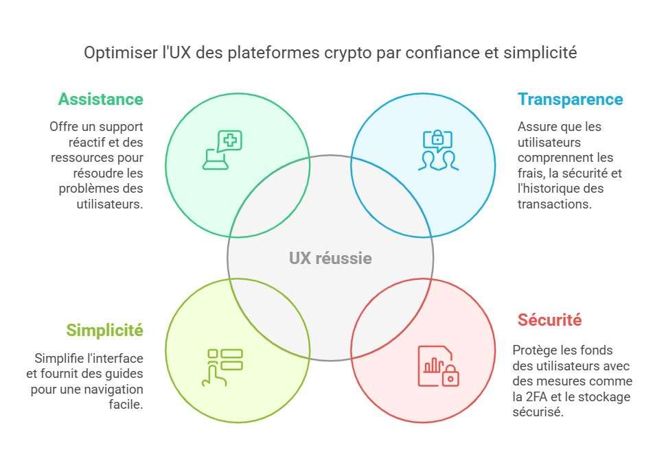 Infographie optimiser l'UX des plateformes crypto