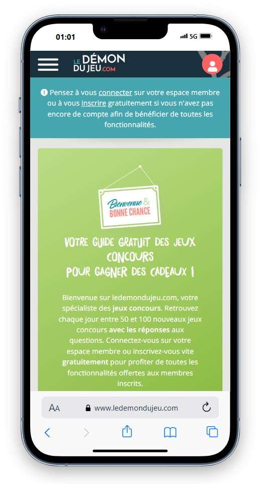 site de jeu Concours ledemondujeu